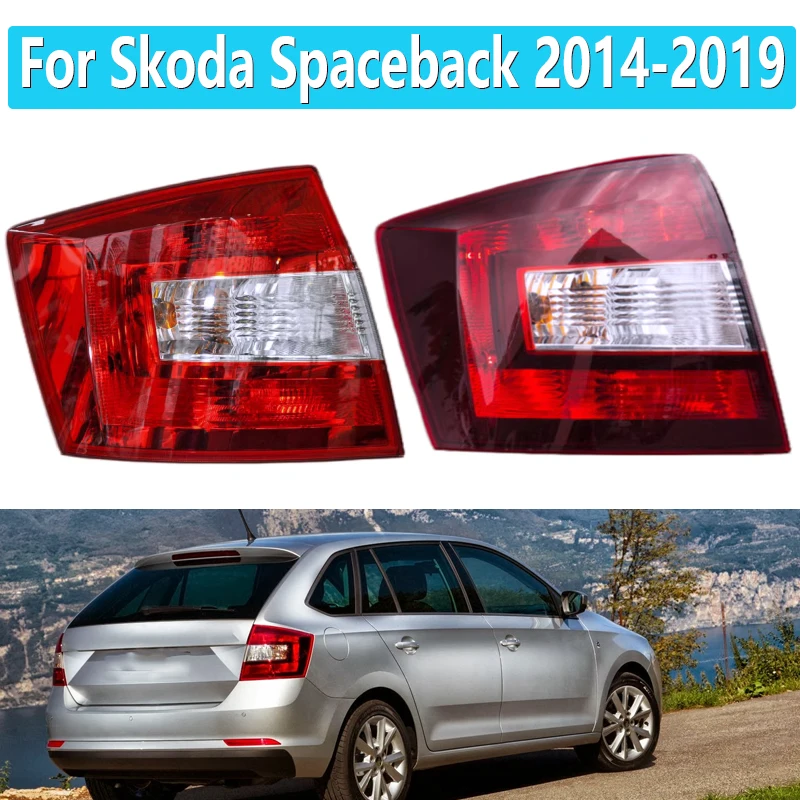 

For Skoda Spaceback 2014-2019 Car Rear Light Cover Tail Driving Brake Taillight Warning Signal Stop Lamp No Bulb Car Accessories