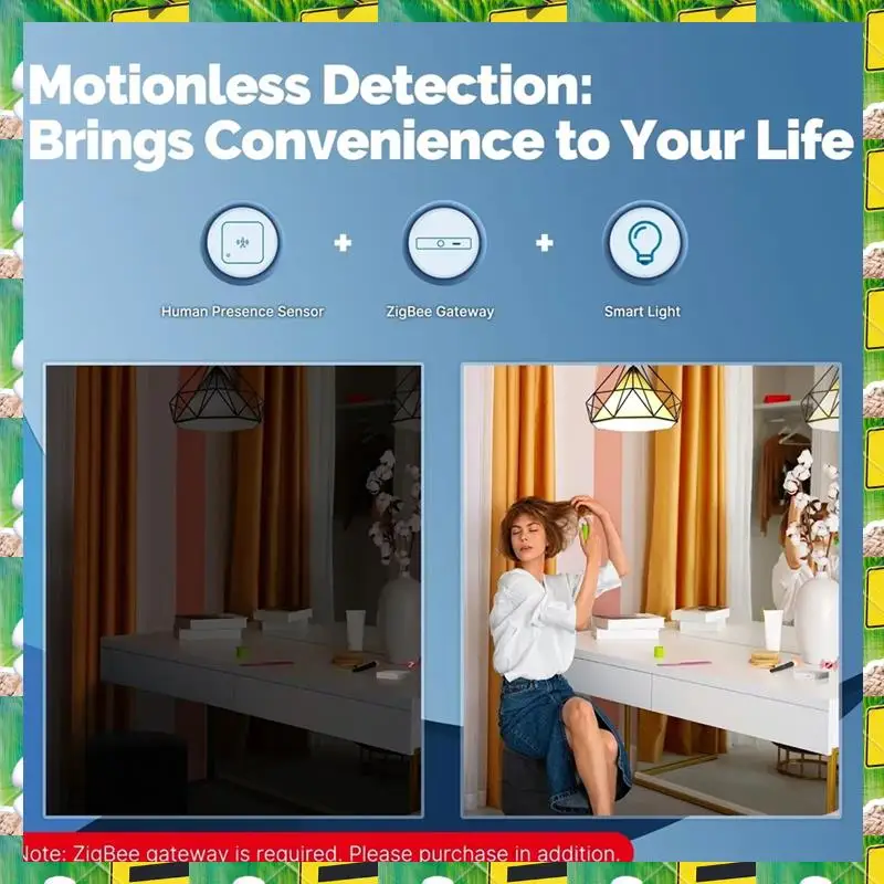 3C Electron Wifi Smart Human Presence Sensor Motion Motionless Detection Light Luminance Sensor Wired, App Notification,Wifi Sma