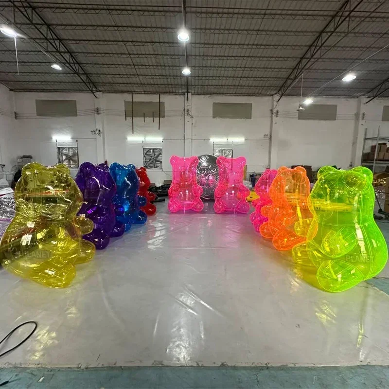 Large Transparent Clear PVC Coloul Airtight Inflatable Teddy Bear Inflatable Gummy Bear