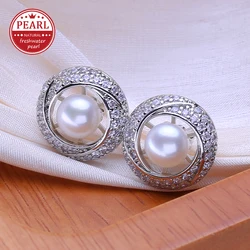 FENASY Natural Freshwater Pearl 925 Sterling Silver Stud Earrings Wedding Jewelry Gifts For Women Wholesale