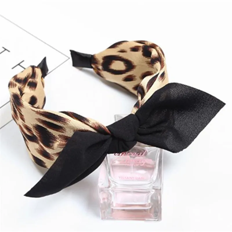 Top Bow Knotted Hairband for Women Fashion Print Headband Korean Fashion Style Headdress Bowknot Hair Hoop Outdoor Headwear