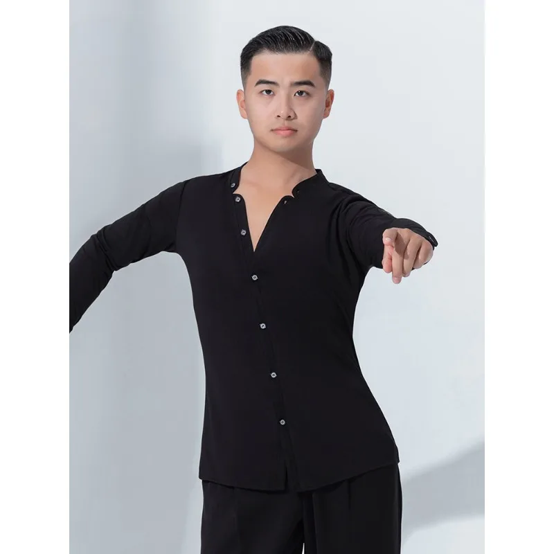 

Latin dance set new top, social dance outfit, long sleeved shirt, martial arts outfit.