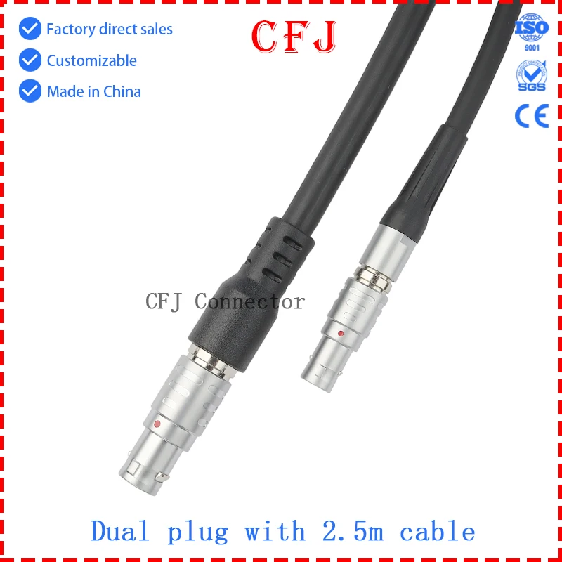 

Wiring harnesses cables for aviation plug processing with double plugs terminal wires FGG 1B plug 2.5m power extension wires
