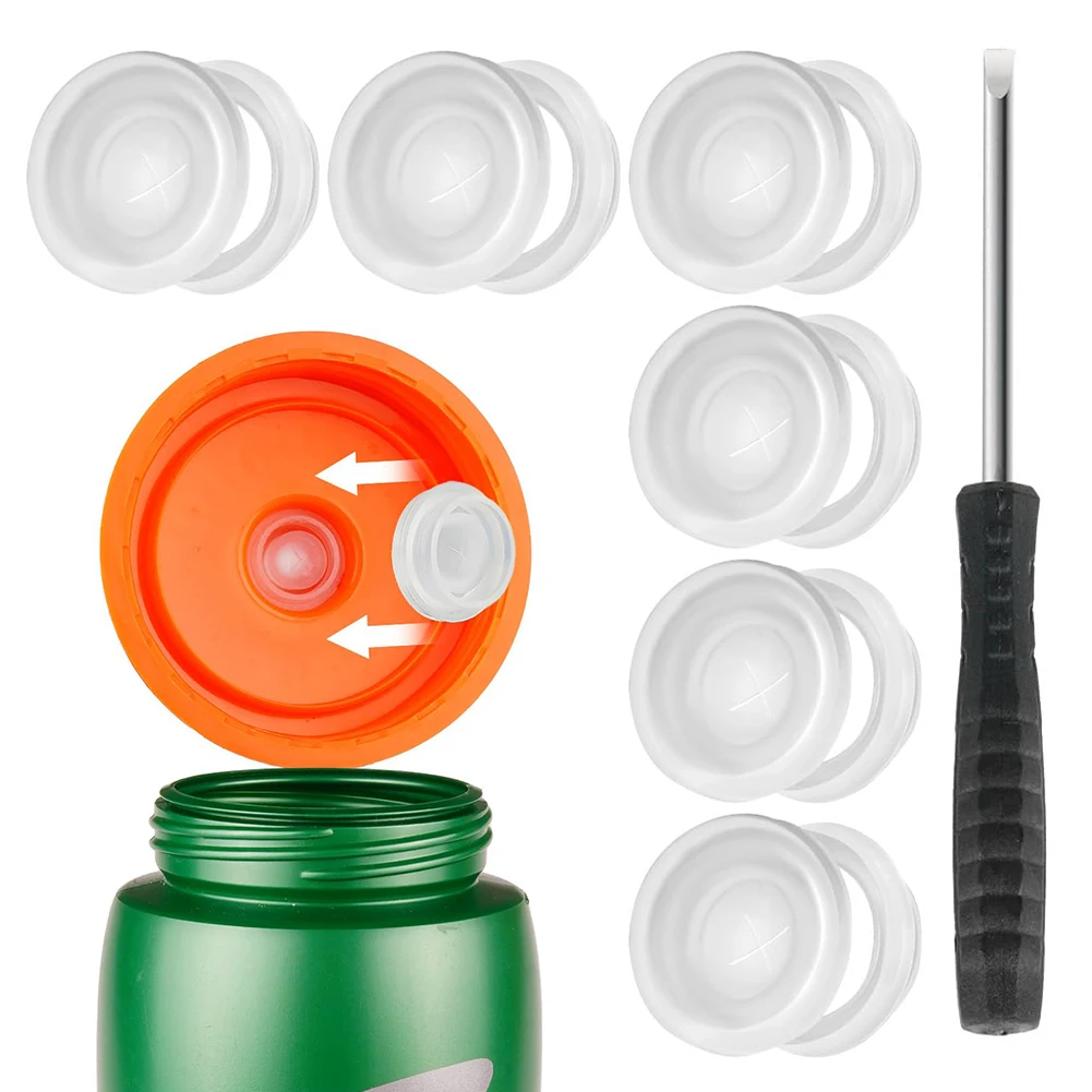 

6 Pcs Dispensing Valves Silicone Valve and Plastic Insert No Leak Replacement Valves Compatible with Gatorade Gx Water Bottle