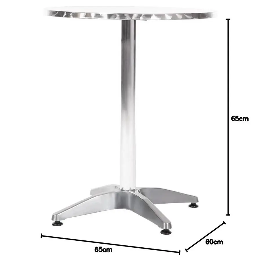 U425 Runder Bistrotisch, Edelstahl, 600 mm Durchmesser