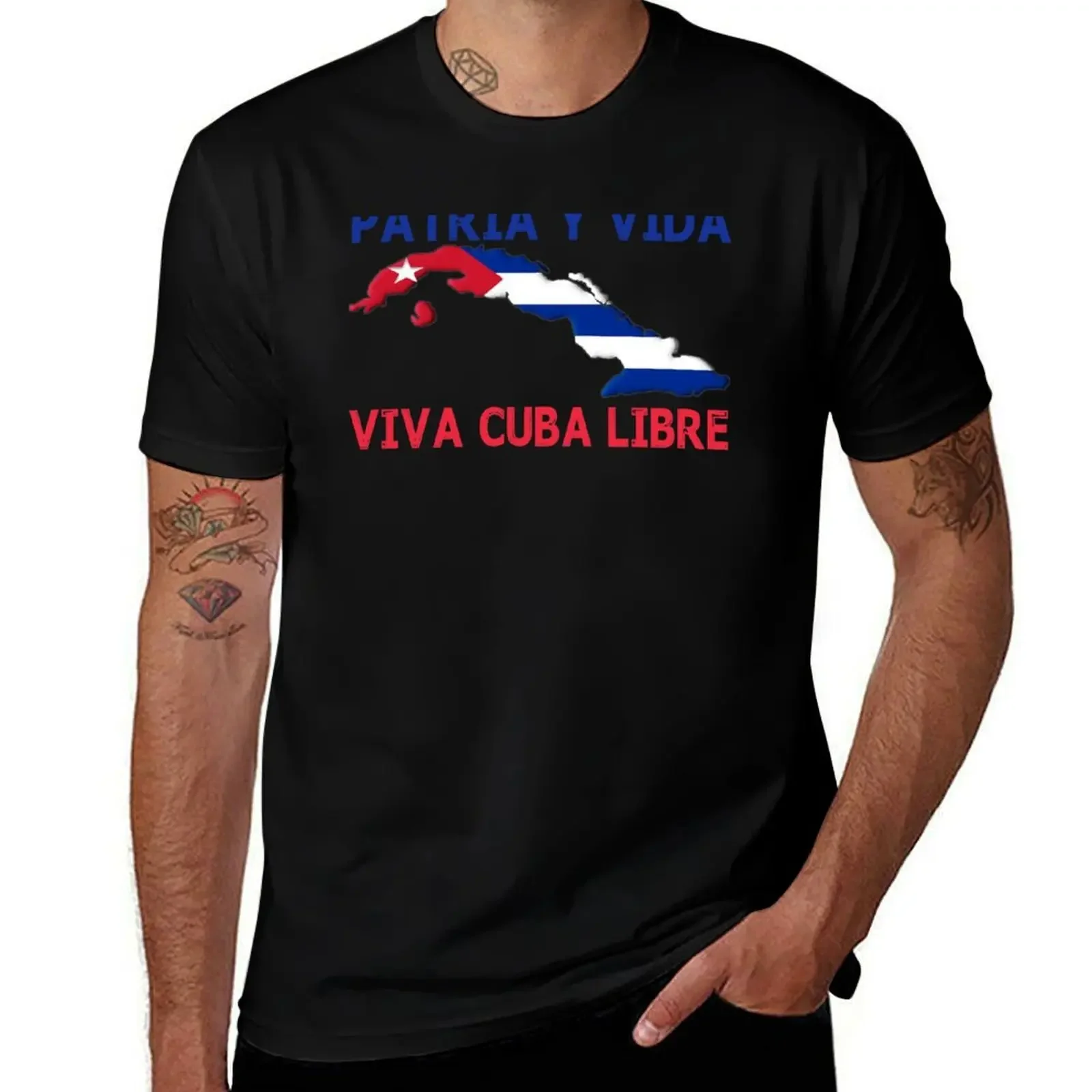 PATRIA Y VIDA VIVA CUBA LIBRE vintage T-Shirt Lightweight Gym Training T-Shirt(4XL 5XL 6XL No Shipping)