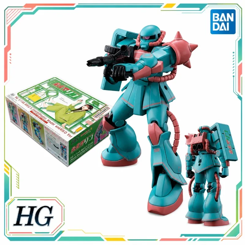 Bandai Original HG 1/144 Riko's Zaku Riko Ver Mobile Suit Gundam Anime Action Figures Plastic Model Kit Assembly Toys Gifts Boys