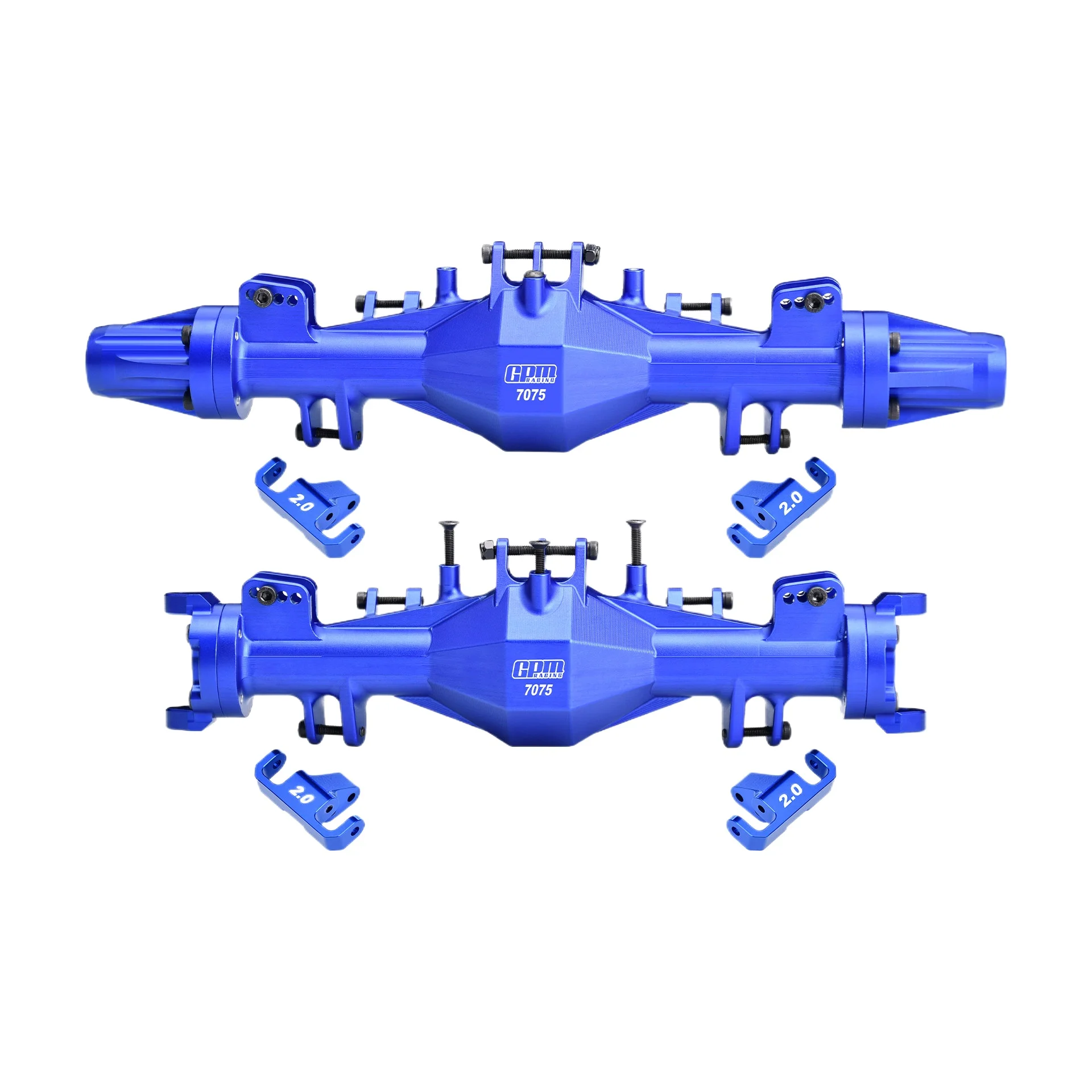 GPM 7075 Aluminum Quick-Release Front & Rear Axle Set with Oversized Bearings for LOSI 1/8 LMT 1.0/2.0 Grave Digger LOS-1805