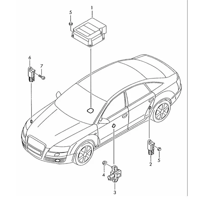 8E0959651A Car Crash Impact Sensor For A4 S4 B7 A8 S8 2007 SRS TTS A3 S3 Sportback 2005-2010 Shock Vibration Sensor 3