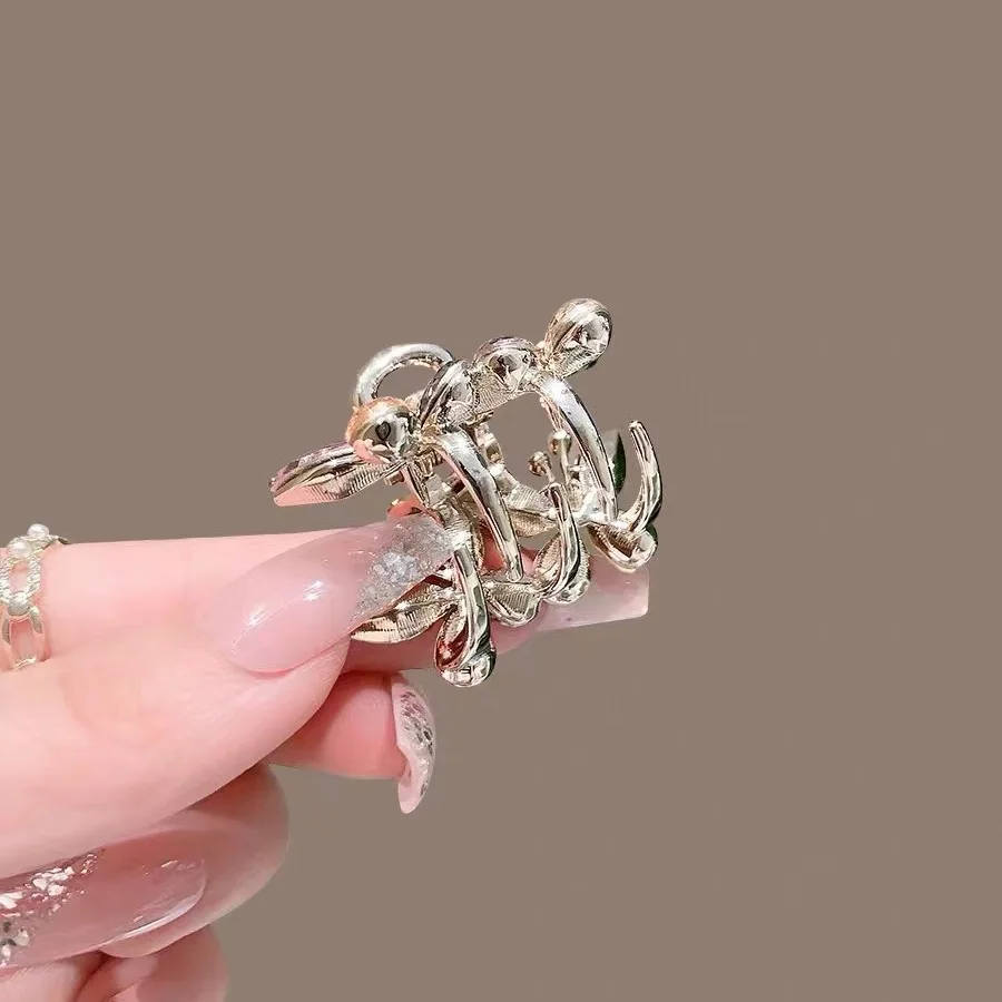 Exquisite Colorful Crystal Butterfly Small Hair Claw Forehead Bangs Hair Slide Mini Side Clip Women\'s Fashion Hair Accessories