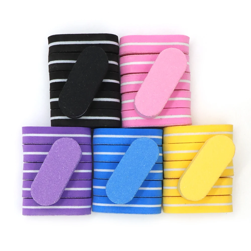 50 Stück Mini-Nagelfeilen-Block, Körnung 100/180, Schwammpuffer für Acrylnägel, Polierblock, doppelseitig, DIY-Salon-Maniküre-Werkzeuge – Detail 7