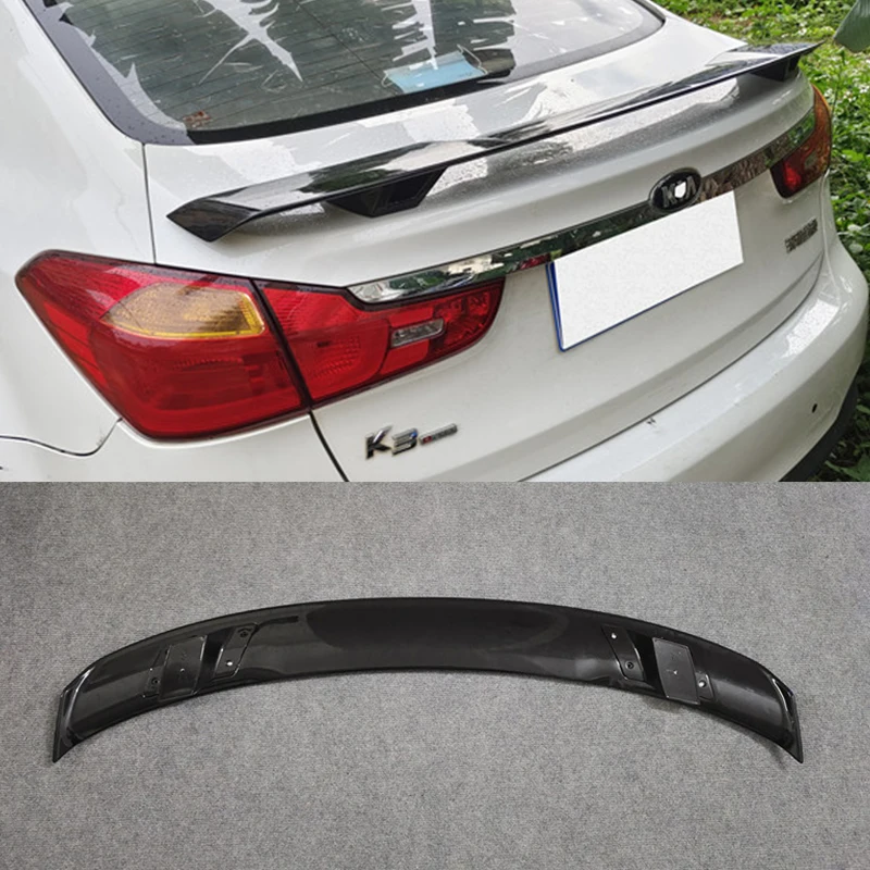 For Rear Lip Spoiler WING KIA K3 2016 2017 CAR Trunk Tail FIN Kia Cerato Black Decorative Accessories Body Kit DK Style