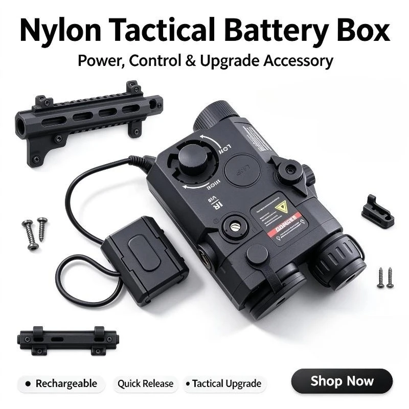 Adjustable Zero-In Peq‑15 Nylon Battery Box Infrared Laser Module 500-Lumen Flashlight Hobby Display Toy Accessory