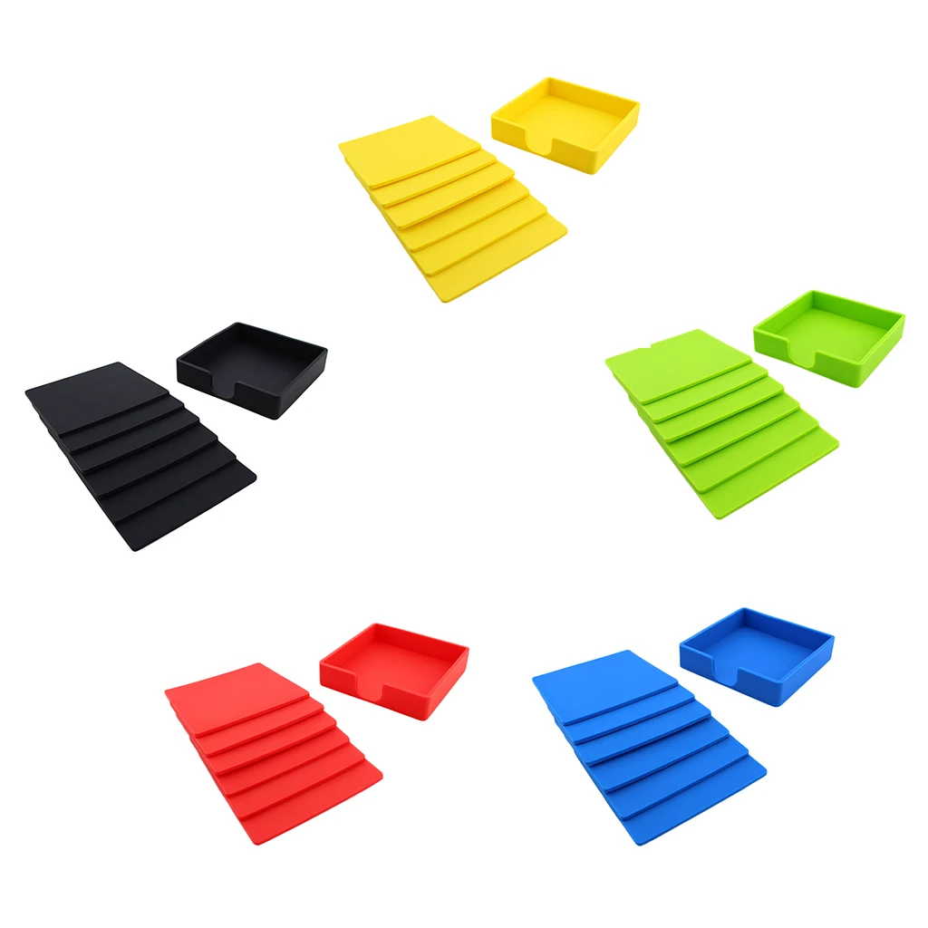 Square Silicone Drink Coaster Set Cup Mat Pad Beverage Insulation Mug Holder for Home Café Office