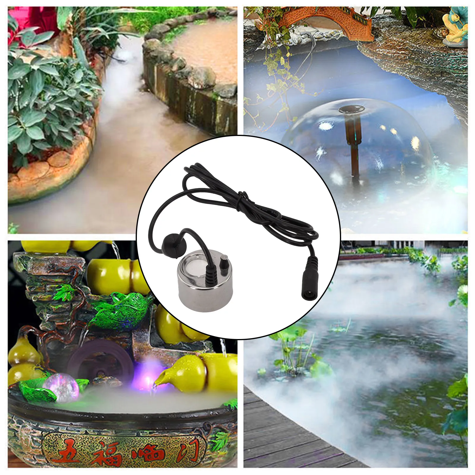 Mini Mist Maker Fogger No Light 38mm Balcony Garden Pond Waterscape Mist Sprayer Humidifier Outdoor Fountain Accessories