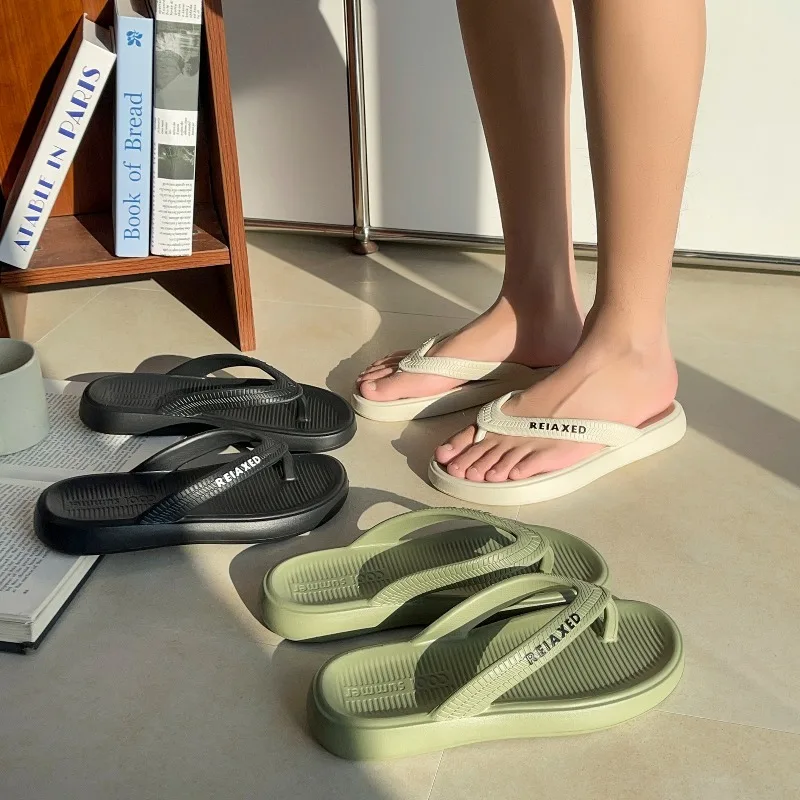 Unisex EVA Soft Slippers Thick Bottom Non-slip Quick Dry Shower Bathroom Home Couple Beach Flip Flops