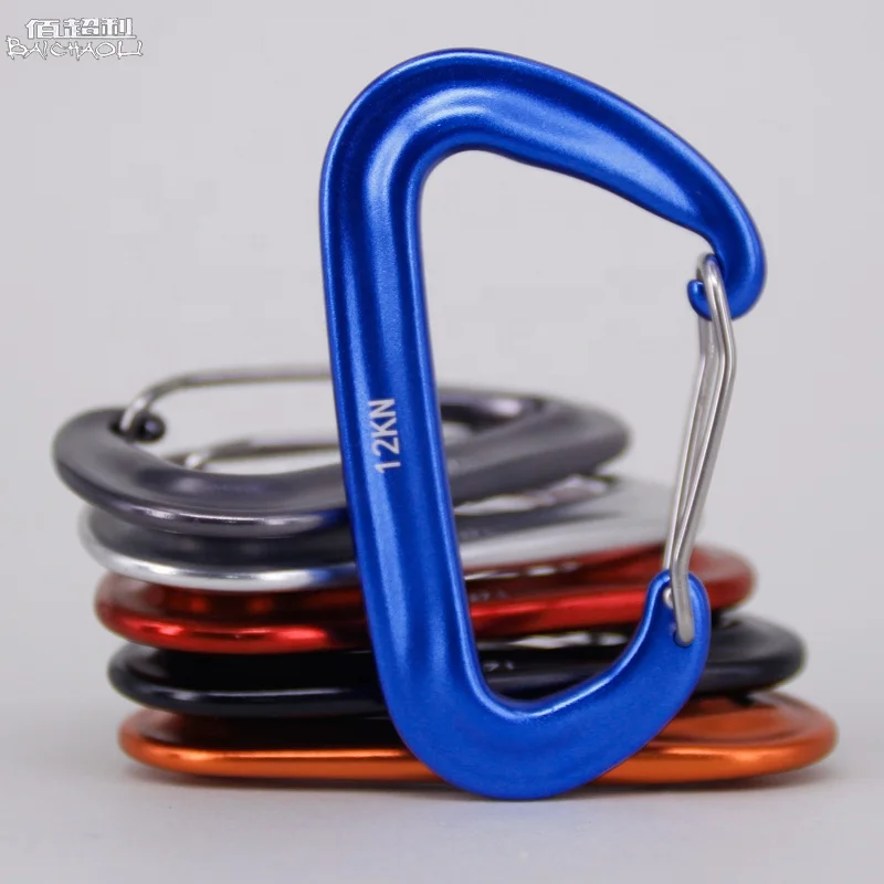 

outdoor baichao 8#D steel wire 7075 Aviation Aluminum 12KN carabiner hook Can be used for hammock or yoga etc.