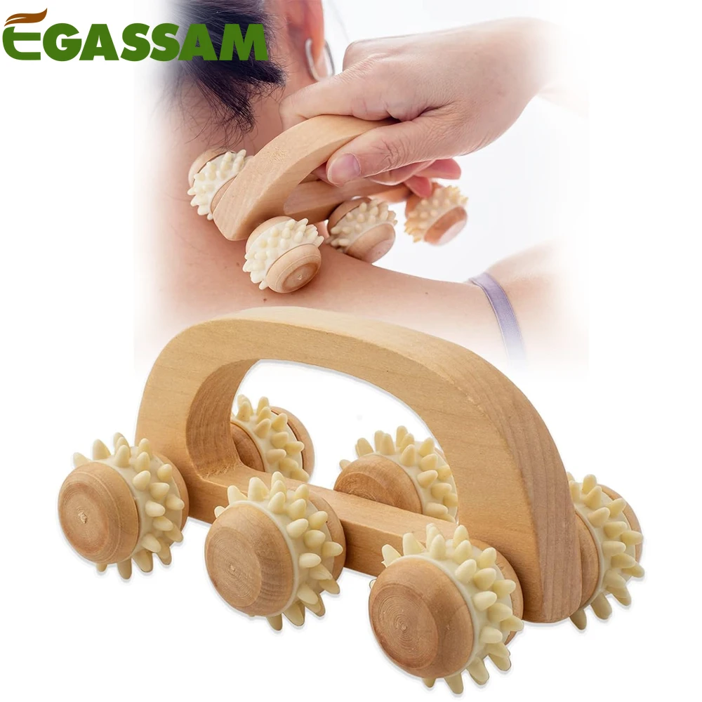 

1Pcs Handheld Massage Roller for Sore Muscle, Wood Therapy Massage Tools for Body, Wooden Fascia Roller for Deep Tissue