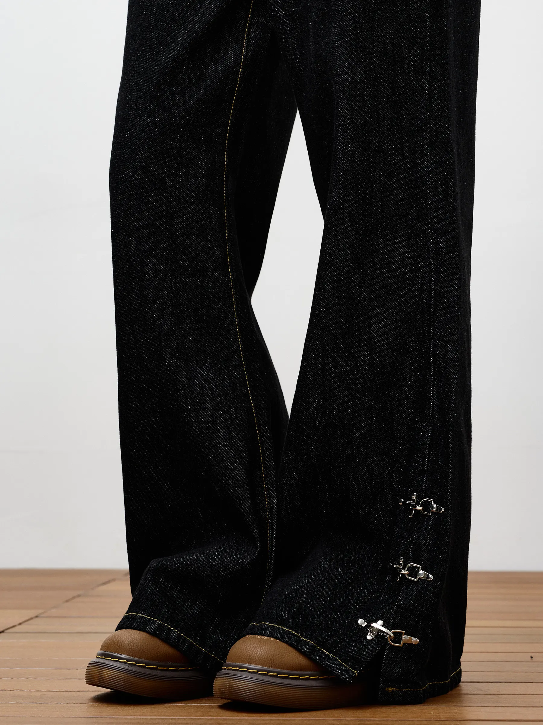

American High Street Retro Men's Jeans Super High Waist Bell Bottoms Dragging on the Ground Original Jeans Casual Loose Fit