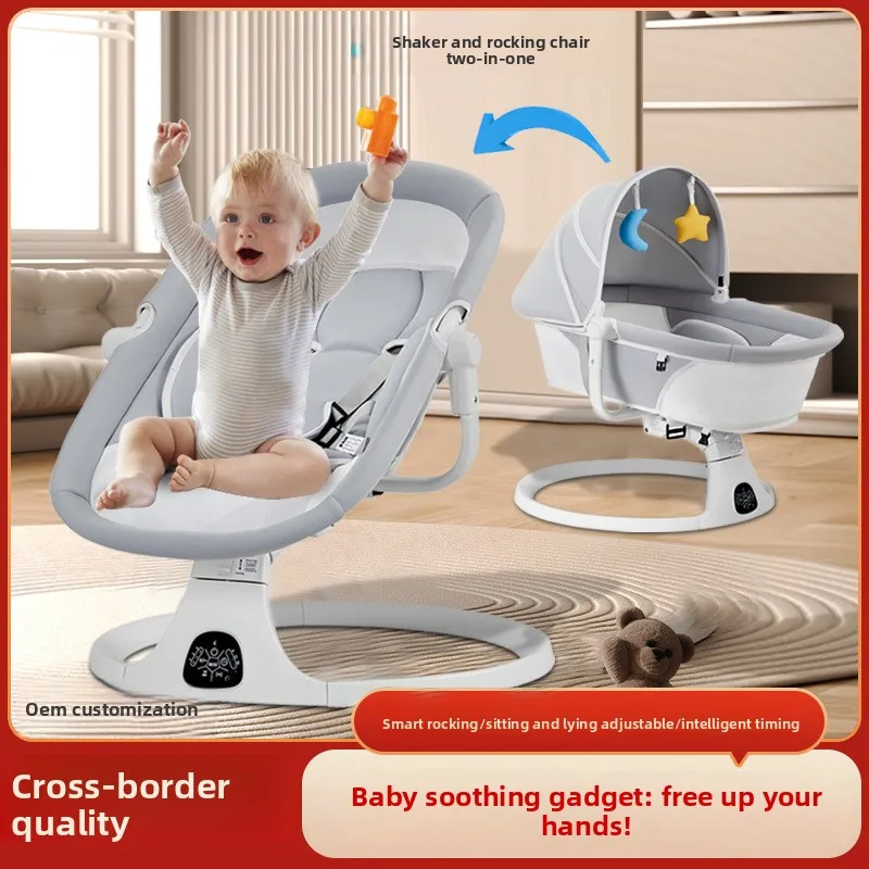 Cross-border baby sleeping artifact multi-functional electric cradle cradle newborn coax baby lying flat cradle sleeping basket
