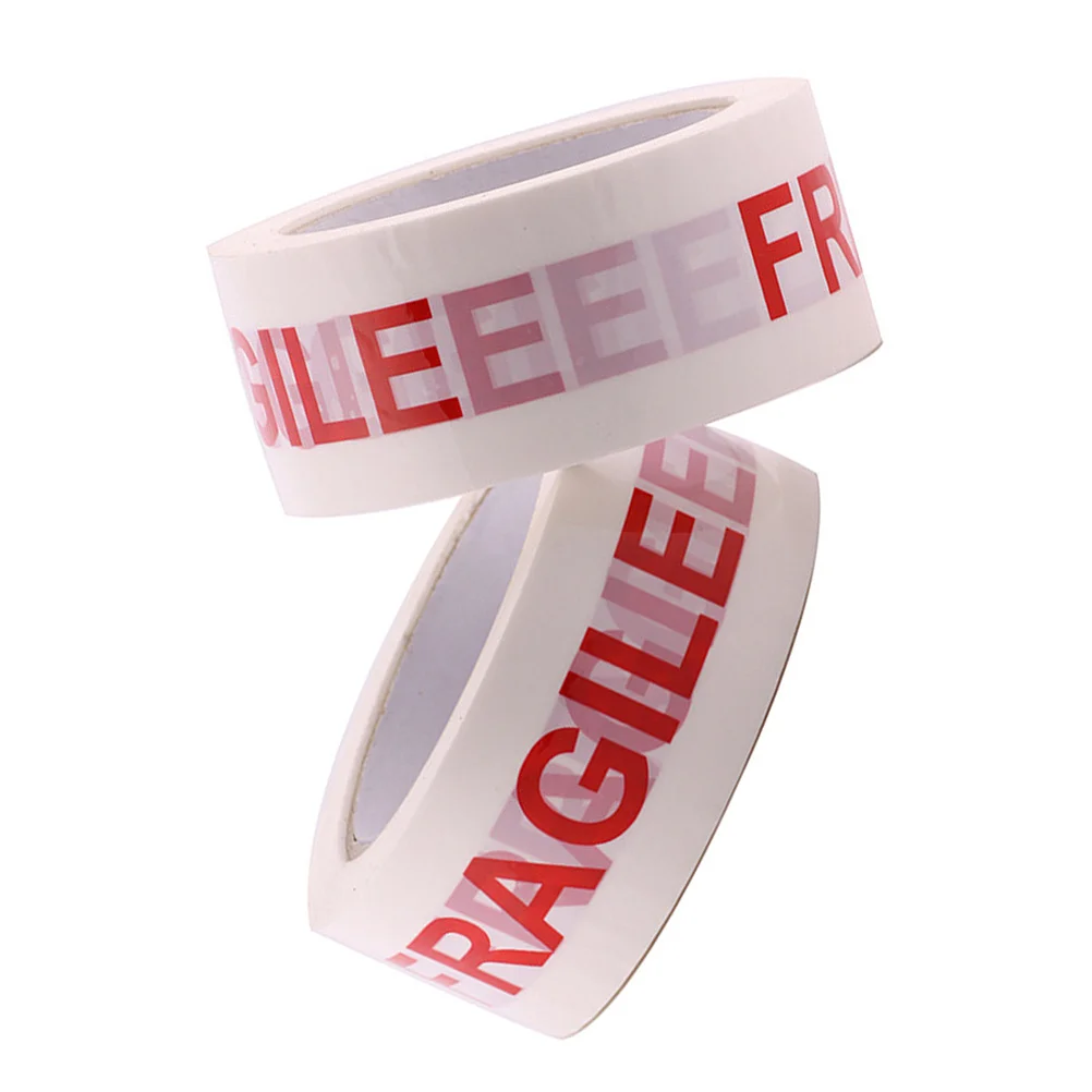 1 Roll Fragile Warning Heavy Duty Sealing For Packing Boxes Waterproof Strong Adhesive Shipping Storage Use Packing Tape Roll