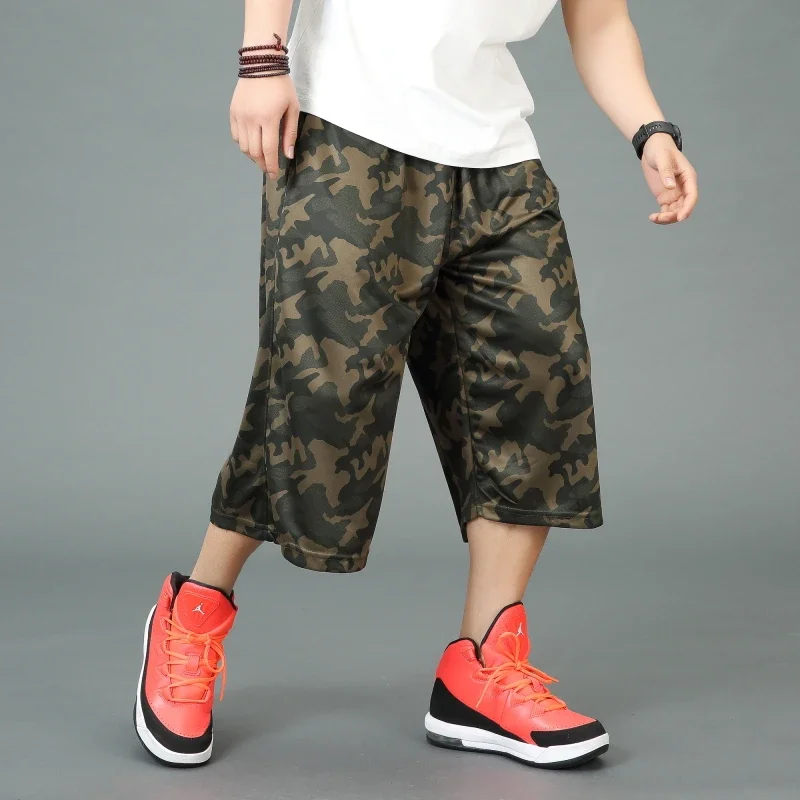 New Arrival Fashion Men Stretch Loose Running Shorts Summer Casual Elastic Waist Knee Length Print Plus Size XL 2XL 3XL 4XL