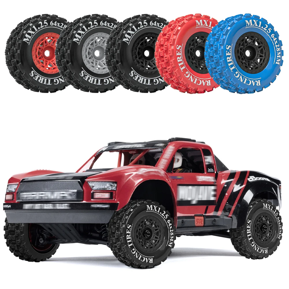 

Mini Mojave Grom 4pcs Plastic Wheels Rims with Rubber Tires for Arrma RC Car 1/16 Mojave Grom 4X4 Desert Truck Upgrade Parts