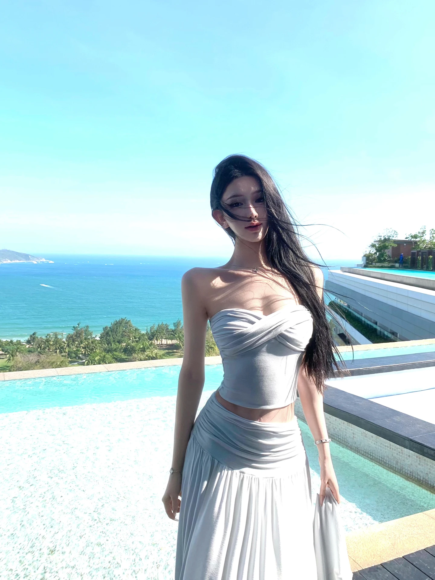 

Женский модный комплект JAYKY YANG: кардиган с длинным рукавом, юбка и топ из вискозы и спандекса, осень-весна-лето