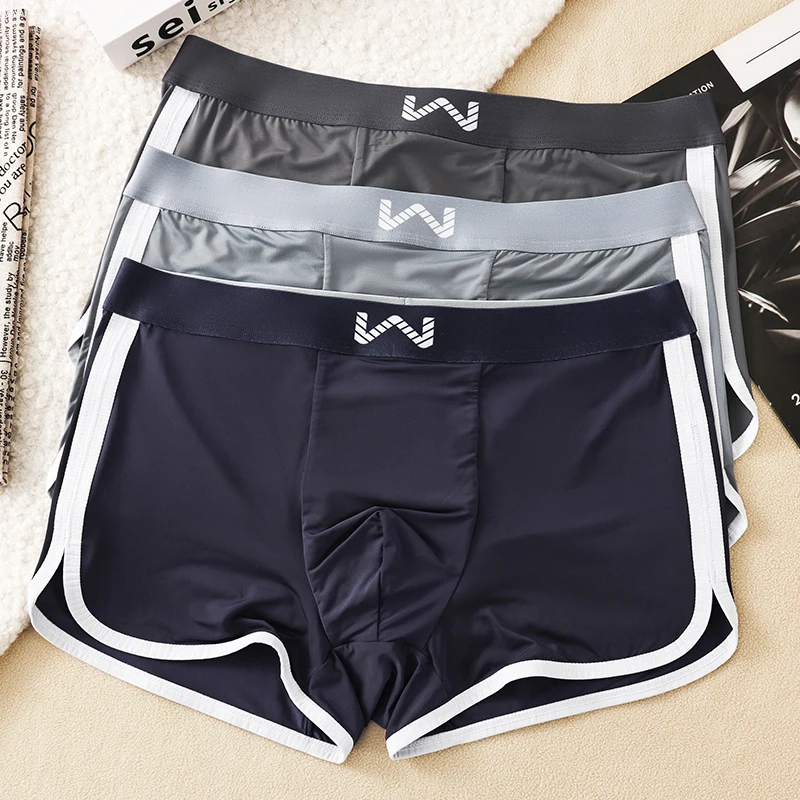 

3-pack men's underwear men's boxers youth sports shorts breathable ice silk summer boxers personality men's underpants briefs