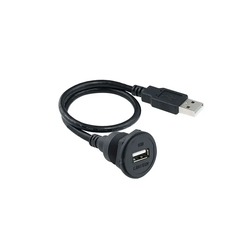 M22.5 USB Connector Extension Cable 0.1m-5m Female to Male Panel Mount for Industrial Automation and Outdoor Equipment