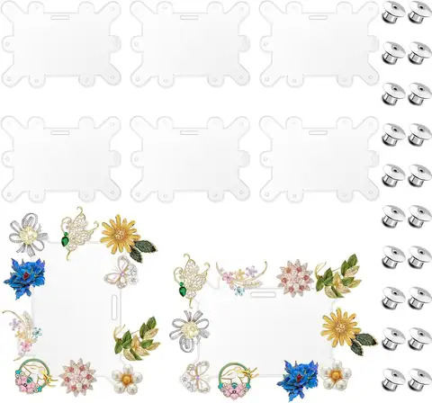 6 Badge Buddy Pin Holders with 20 Locking Pin Backs Set, Durable Identification Badge Accessories for