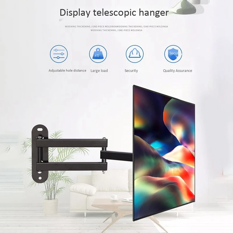 Universal Wall Mount Stand for 10-27inch LCD LED Screen Height Adjustable Monitor Retractable Wall for VESA Tv Bracket