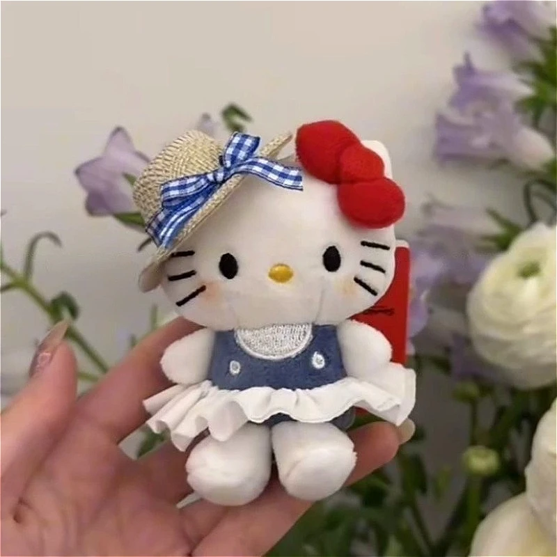 

Sanrio Flower Hat Hello Kitty Doll Keychain Pendant Ladies' Kawaii Bag Pendant Cartoon Kawaii Anime Plush Doll Girls' Toys Gift