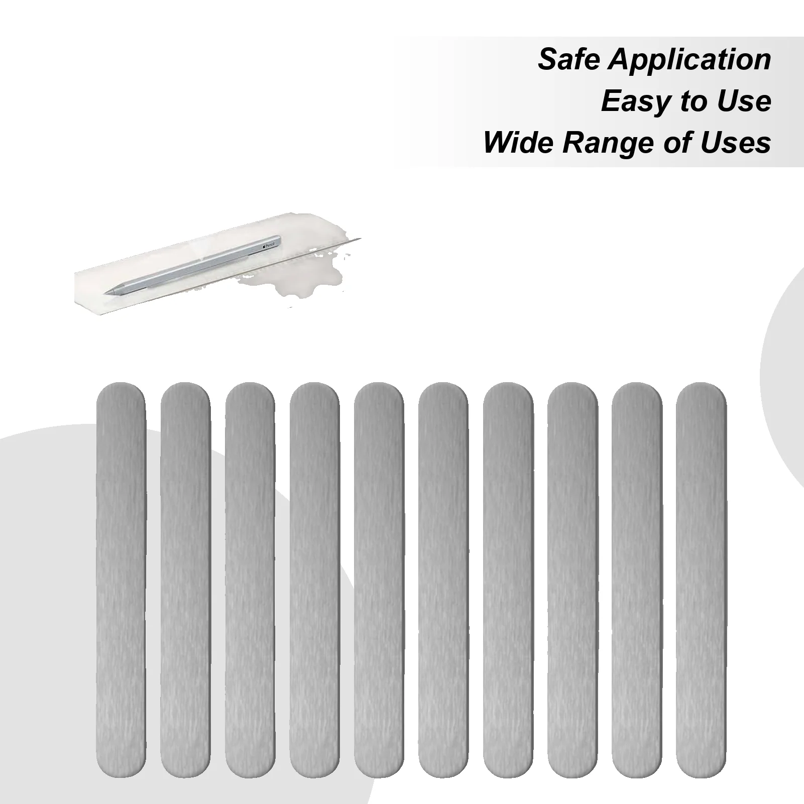 10pcs Magnets Metal Strips Fridge Adsorption Steel Plate Self-Adhesive Phone Case Strips Magnetic Adsorption Steel Plate 65*8mm