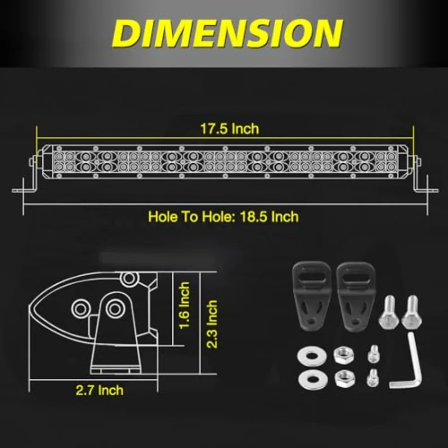Slim LED, 144W Spot Flood Combo Off Road Driving s Slim Thin LED Waterproof Work Bumper Grille s for Trucks UTV ATV Pickup Mari
