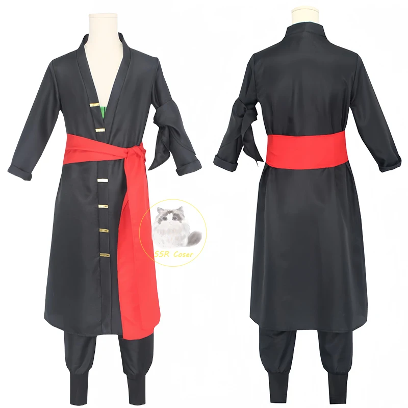 Bilibili Roronoa Zoro Cosplay Costume Anime Zoro Cosplay Zoro Kimono Cloak Uniform Earrings Wig Halloween Clothes for Men