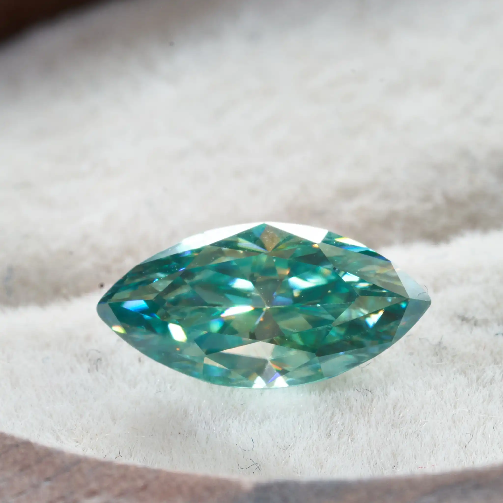 المويسانيت الماس الياقوت الأزرق اللون ماركيز قطع مختبر الأحجار الكريمة خلق للنساء ، مواد صنع المجوهرات مع شهادة غرا #3