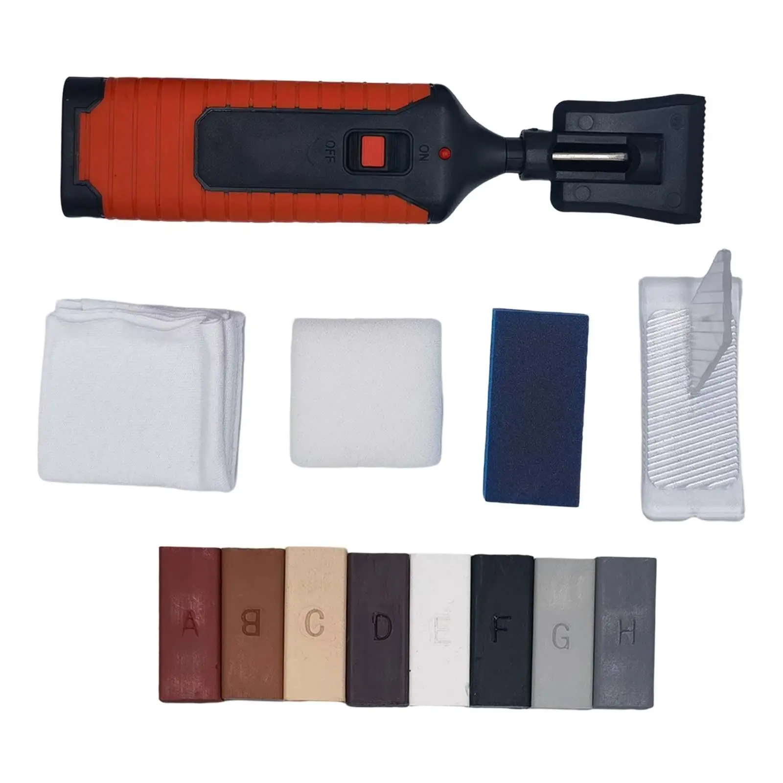 Furniture Repair Kit Wax Sticks for Laminate Floor Scratches Worktop Chips with Sponge Block Cleaning Cloth