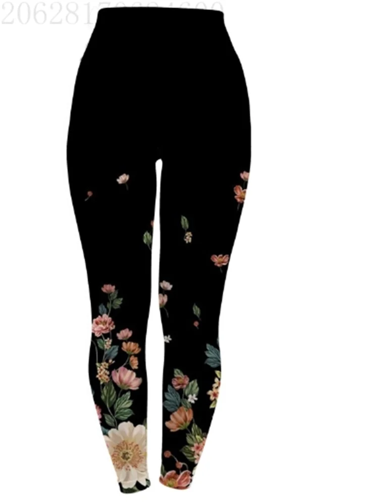 Women's printed sweatpants abdominal sports tights high-waisted sports yoga pants