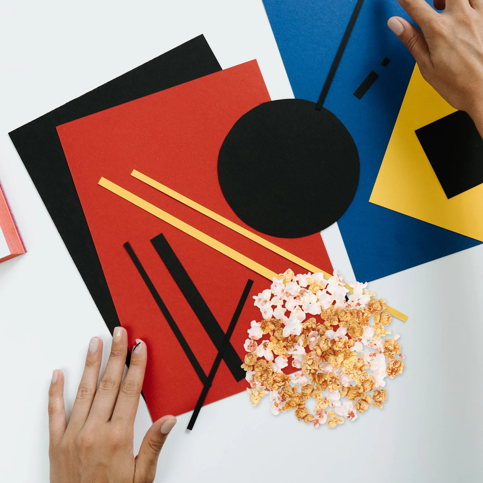 

100Pcs Simulated Popcorn Miniature Fake Popcorn Prop for DIY Craft Decor Kids Activity Educational Montessori Style Home