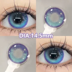 MILL CREtransmith-Lentilles de contact pour documents naturels, lentilles bleues pour les yeux, grand diamètre, mode coréenne, accessoires d'anime étudiant, 2 pièces