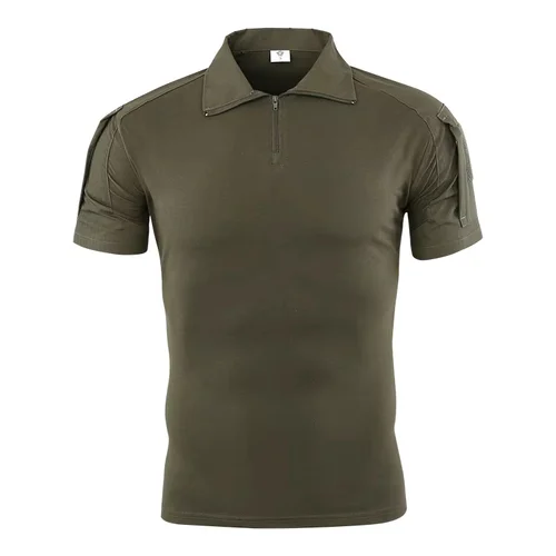 Imagen 1 del producto Camisa táctica de camuflaje de manga corta para hombre, camiseta de combate de secado rápido, camiseta militar del ejército, camisas de camuflaje para senderismo y caza al aire libre