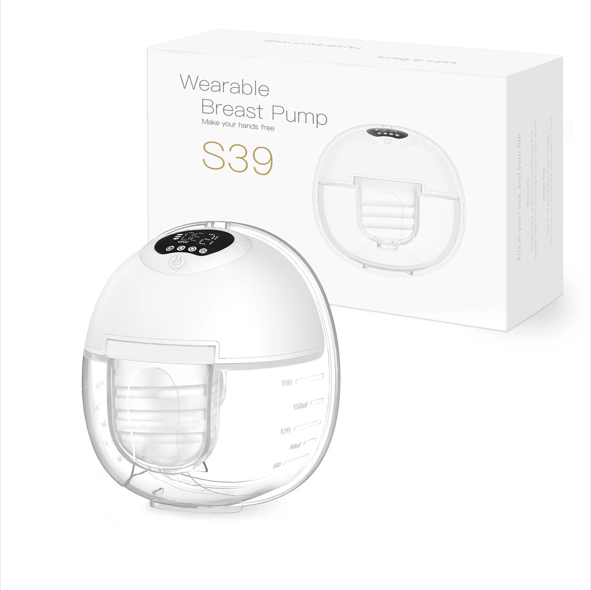 

Wearable Hands-free Baby Breast Pump Painless and Low-noise Food Grade Electric S39 Breast Pump with 4 Modes and 12 Gears