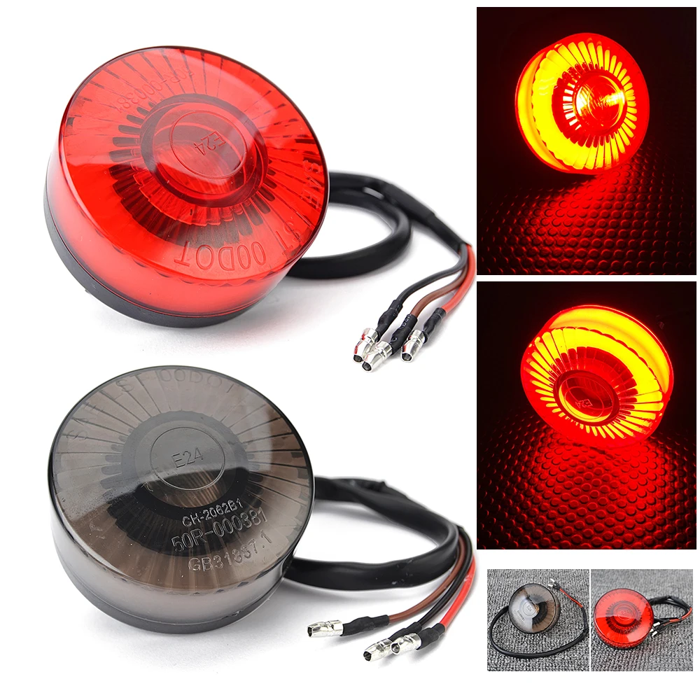 Okrągłe światło hamowania Vintage Taillight Motorbike LED 12V Signals Stop Lamp dla Harley Touring Dyna Cafe Racer Tricycle ATV UTV