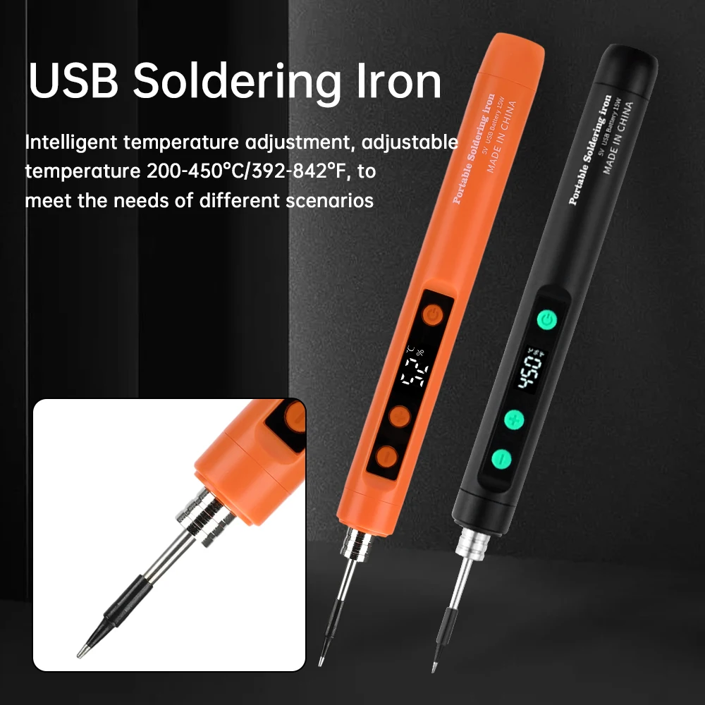 Mini 5V 15W USB Soldering Iron Wireless Electric Soldering Iron Fast Charging Lithium Battery Solder Iron Repair Welding Tool