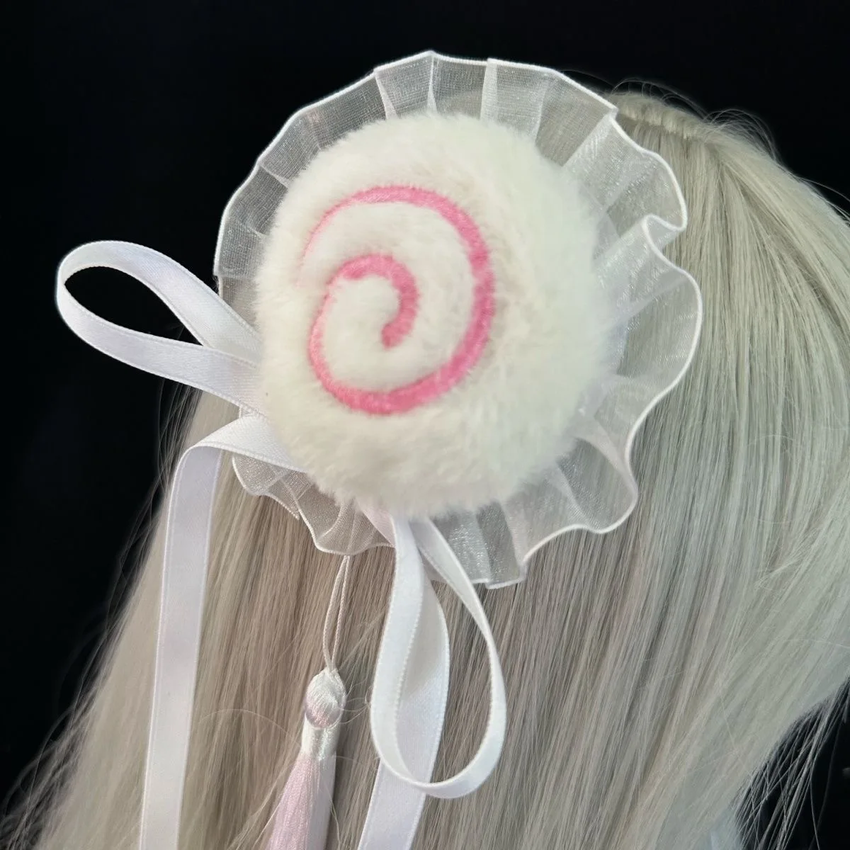Coiffure Cheongsam en peluche tourbillonnante, dentelle douce, pince à chignon, couvre-chef Cosplay, accessoires pour cheveux Lolita