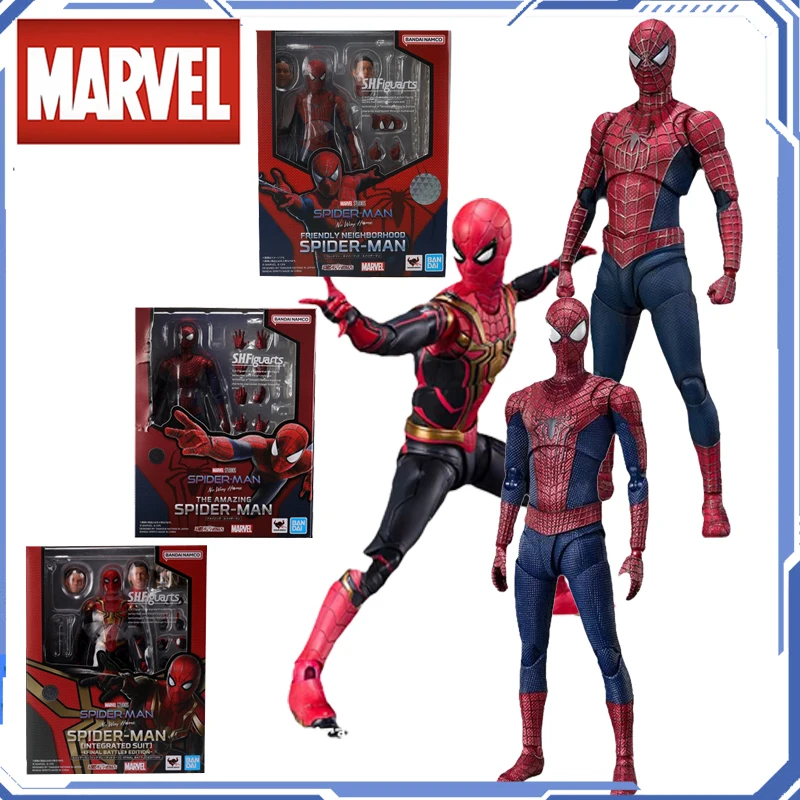 

Original box Bandai SHFiguarts Spider-Man:No Way Home Holland Tobey Garfield Peter Parker Figure Genuine Action Model Toy