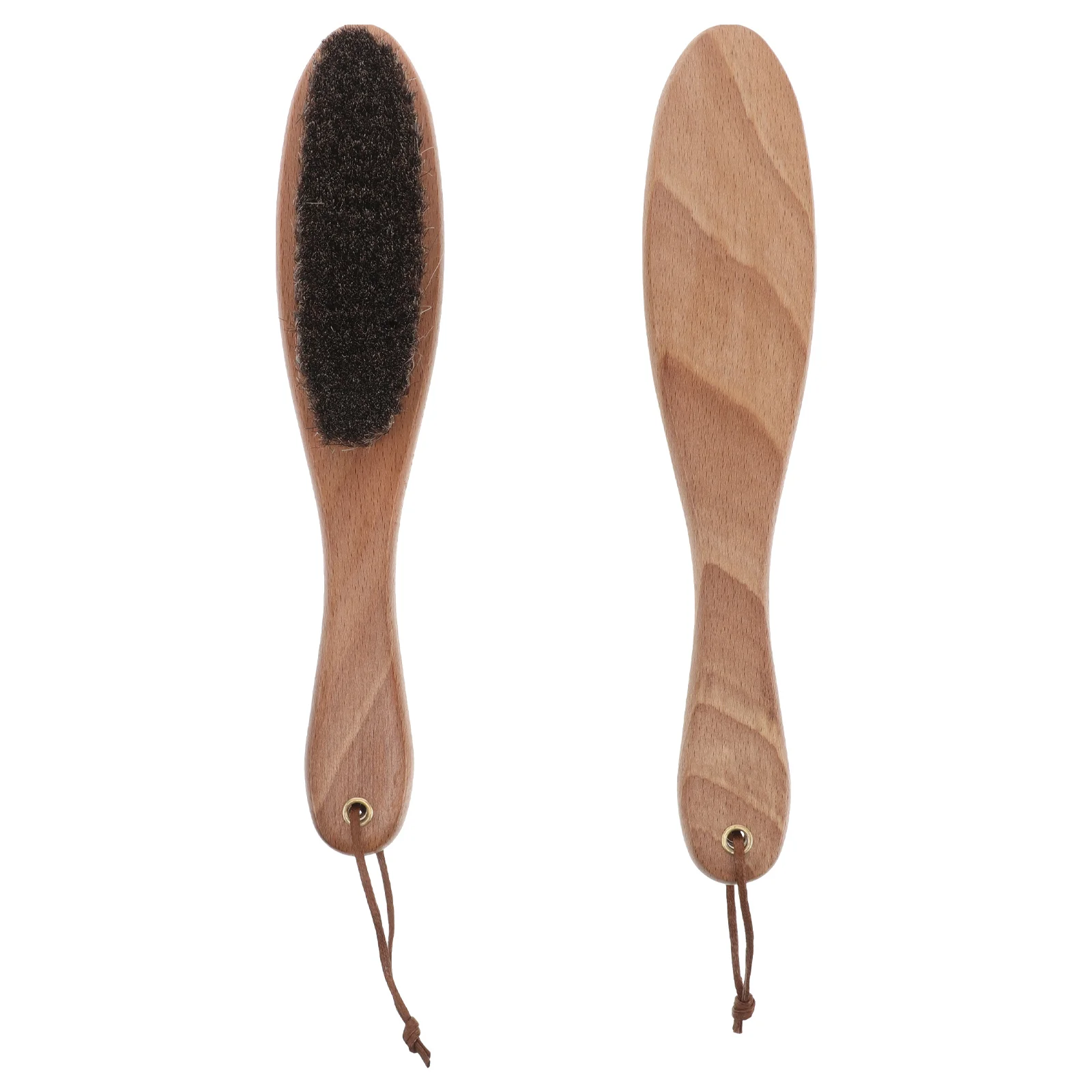 

2 Pcs Horse Hair Beech Wood Shoe Brush Handle Soft Cleaning Brush for Shoes Wood Handle Household Use Dance Shoe Cleaner