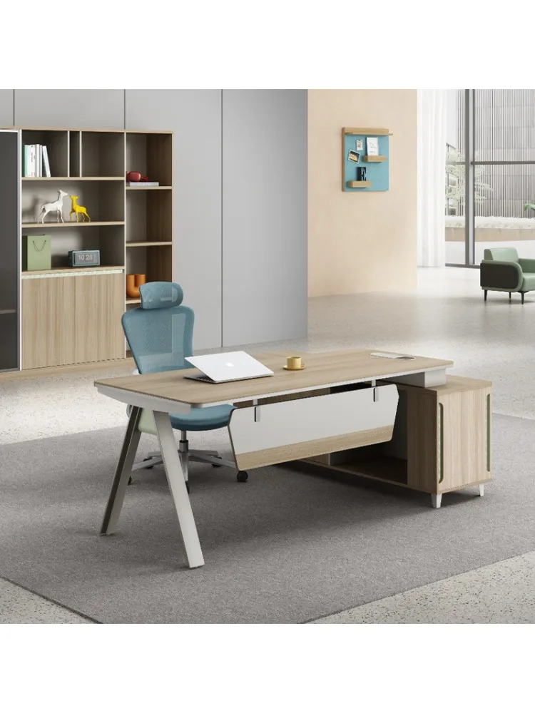 

Простой современный комбинированный стол босса и стул