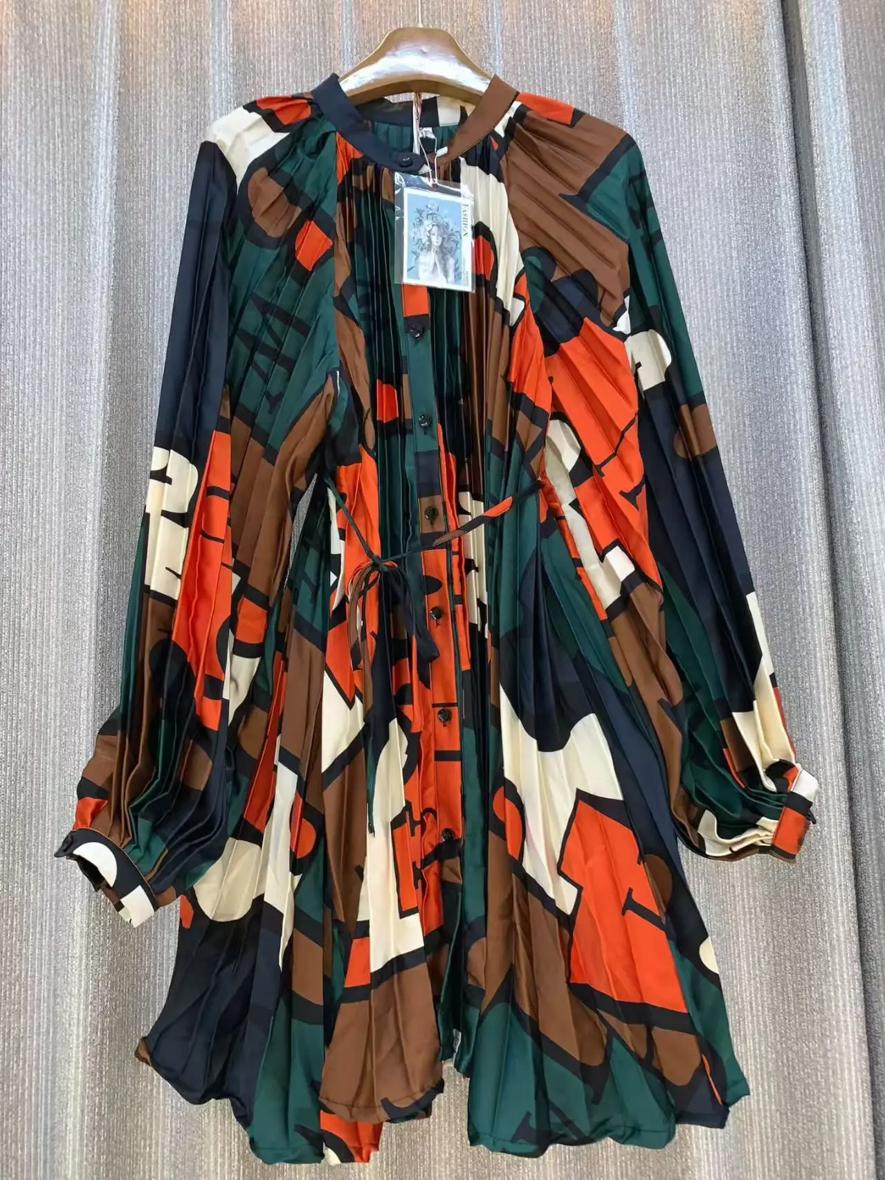 

New Autumn Fashion Elegant Temperament Long Sleeve O-Neck Loose Lace Up Blouses For Women Print Casual Vintage Clothing 2026